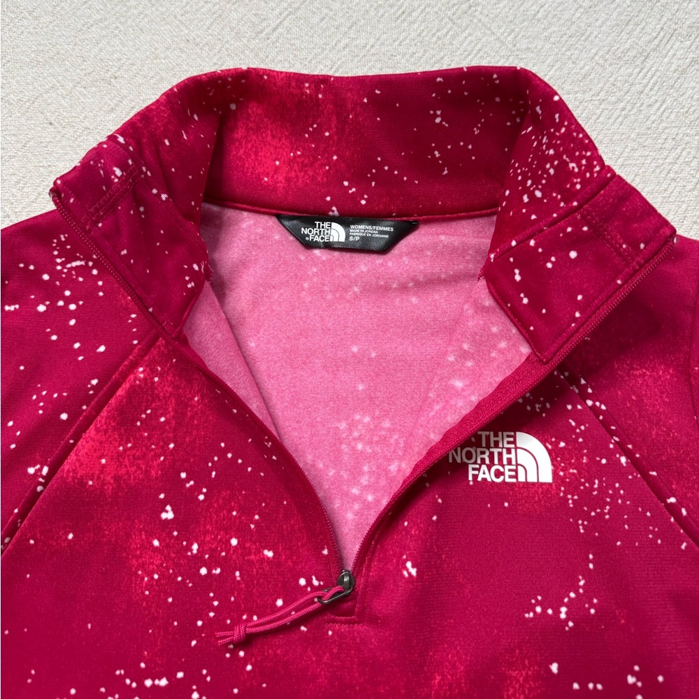 The North Face Hot Pink Constellation Print Fleece Long Sleeve 1/4 Zip Top S - Picture 6 of 9